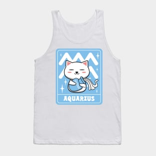 Cute Aquarius Cat Tank Top